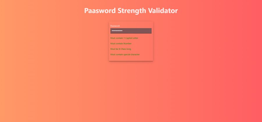 Strong Password Checker — project screenshot