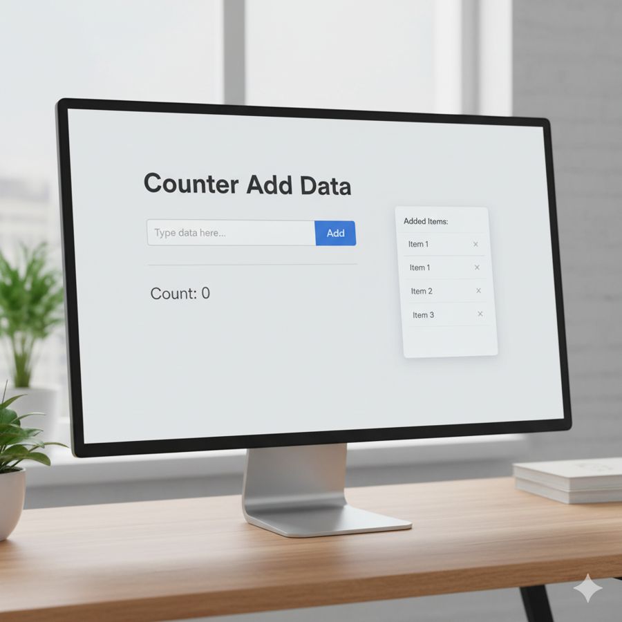 React Counter + Add Data — project screenshot
