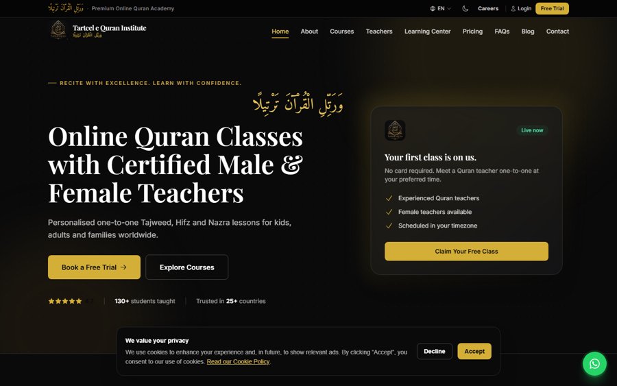 Tarteel-e-Quran Institute — project screenshot