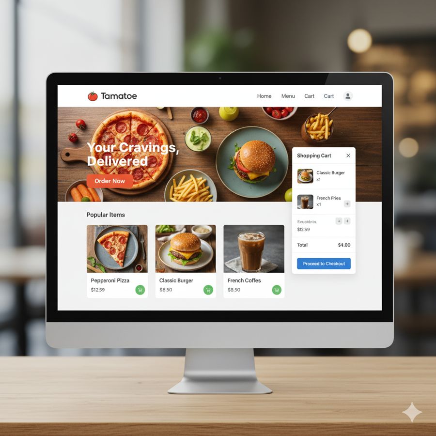Tamatoe — Food Delivery App — project screenshot